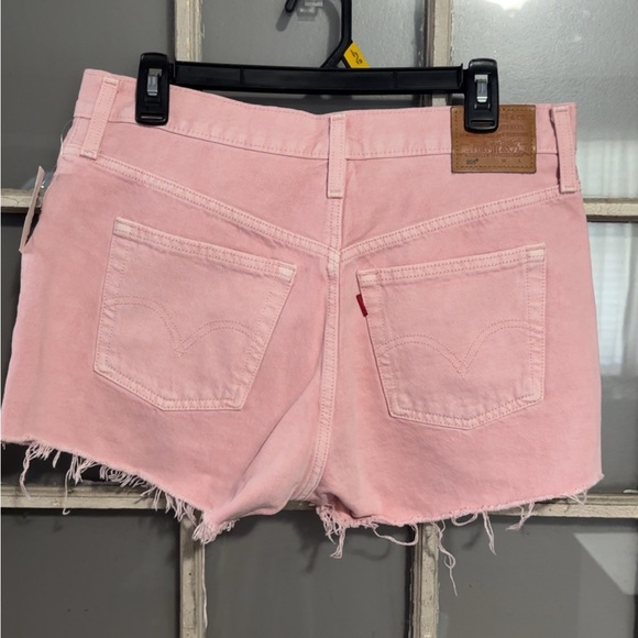 Levi's Pink Distressed Jean Shorts - Picture 2 of 4